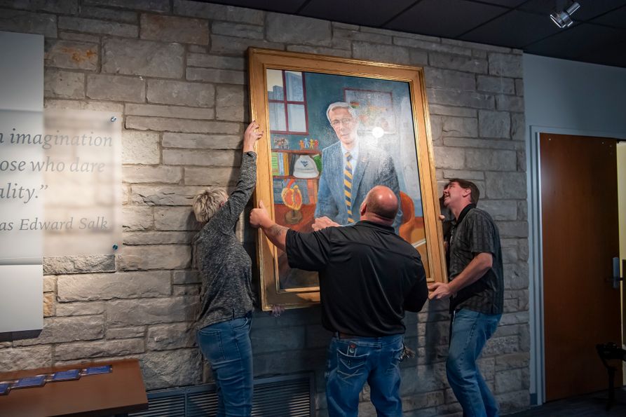 A portrait of Dr. William A. Neal hangs at the museum he launched to honor the history of health care in West Virginia and Appalachia. (WVU Photo/Davidson Chan)