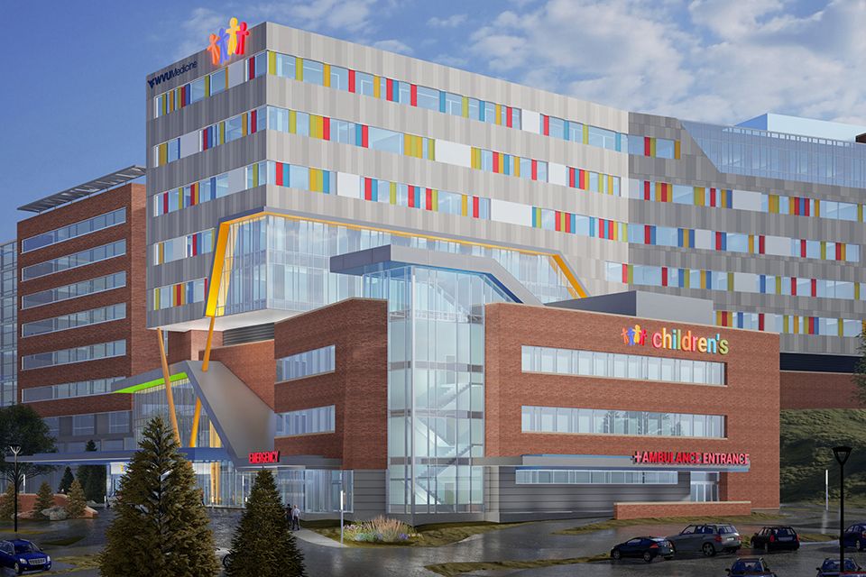 Slated for completion in 2021, the 150-bed, nine-story hospital is under construction next to J.W. Ruby Memorial Hospital in Morgantown, which houses existing WVU Medicine Children’s services on its sixth floor. 