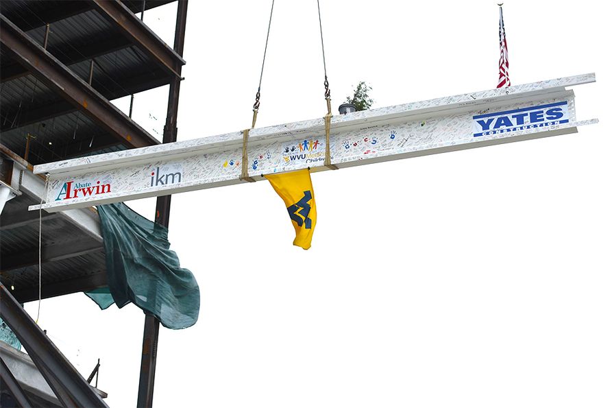 WVU Medicine commemorated the placing of the final steel beam on the new nine-story WVU Medicine Children’s Hospital during a virtual topping out ceremony.