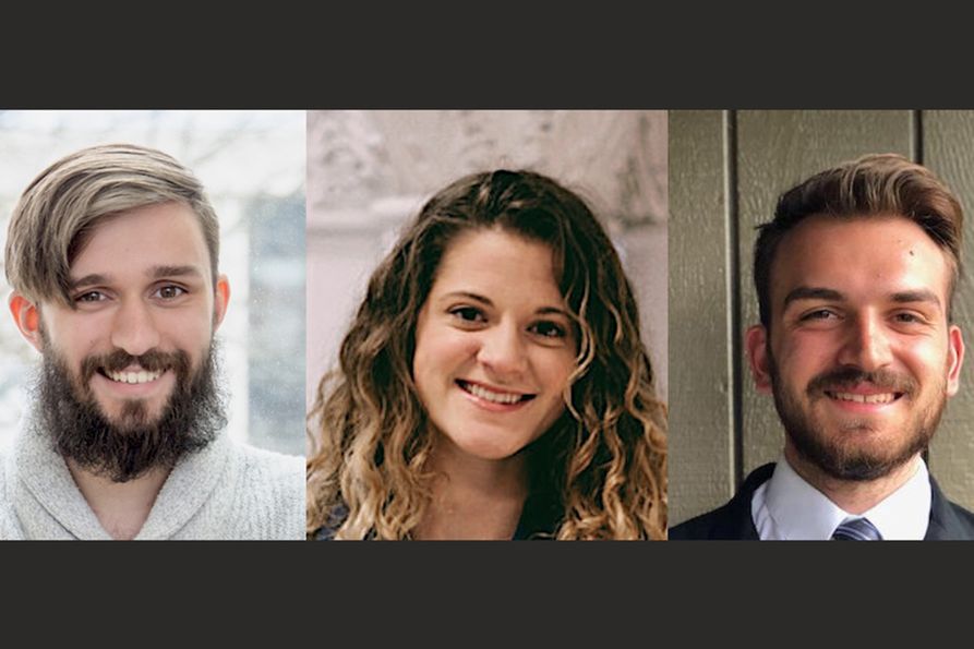 Jared Beard, Kinsey Reed and Evan Cramer are the 2020 WVU Ruby Fellows.