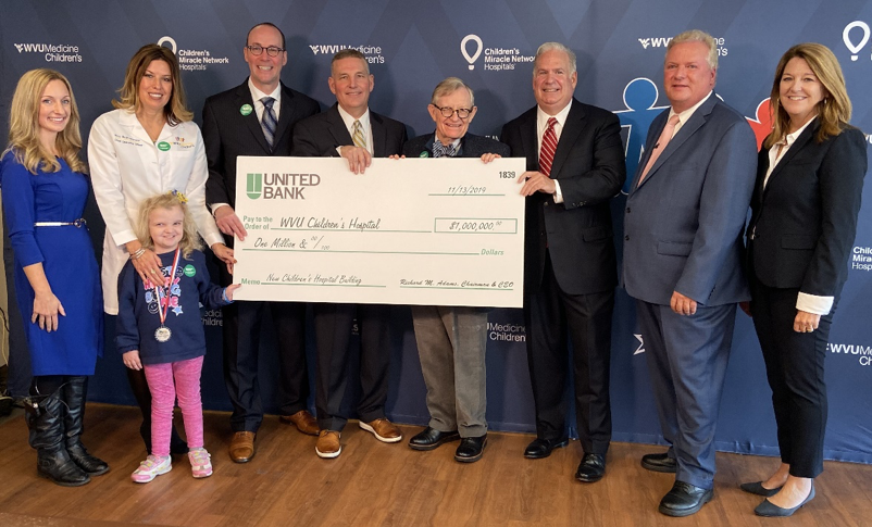 United Bank representatives donated $1 million to the new WVU Medicine Children’s tower to mark WVU’s Day of Giving. The contribution was made during a mediathon held in partnership with Nexstar Media Group.