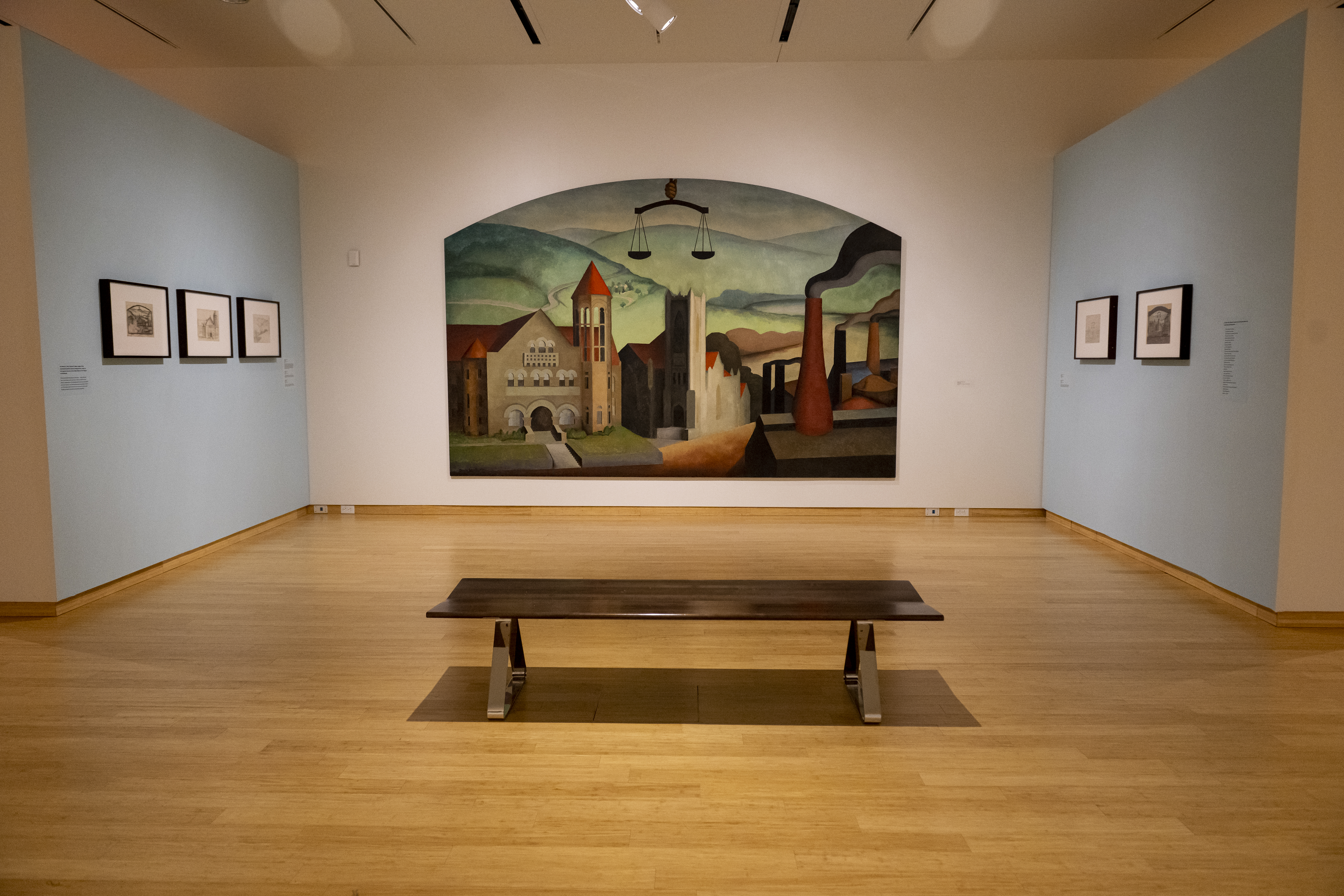 A $1 million gift from William and Patricia Bright will help expand the Blanche Lazzell collection at the Art Museum of WVU. Lazzell’s “Justice” mural was displayed this spring in the Museum’s lower gallery. 