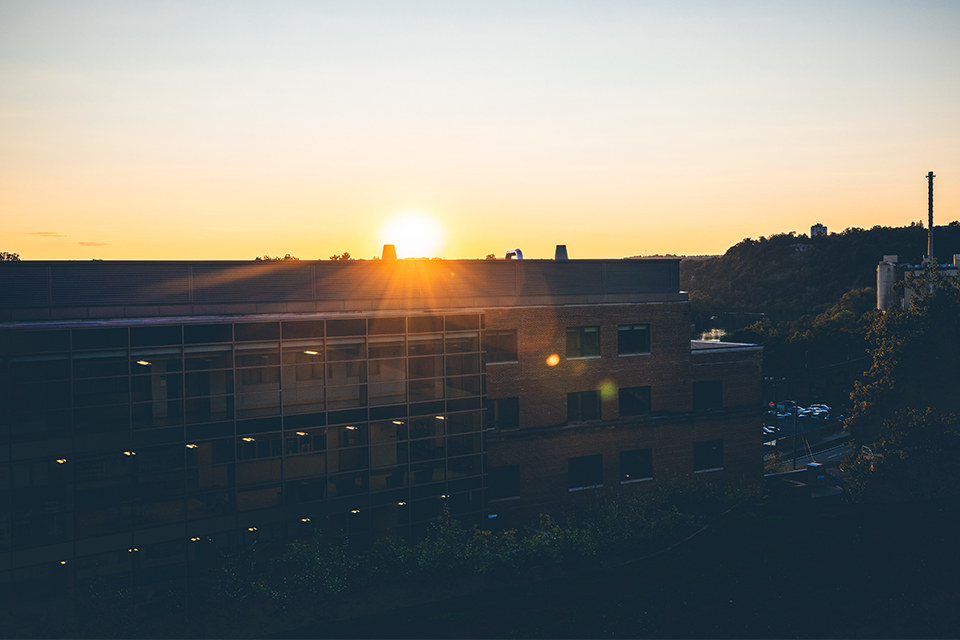 Sunset on the WVU Downtown Campus