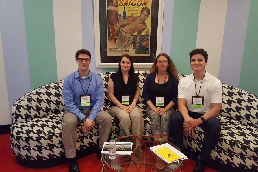 B&E accounting students got the opportunity to attend the 2018 West Virginia public Accountants Annual Meeting at The Greenbrier, thanks to the Robert Maust Student Experience Fund. Students attending the event included, from left, were Matthew Hartman, D