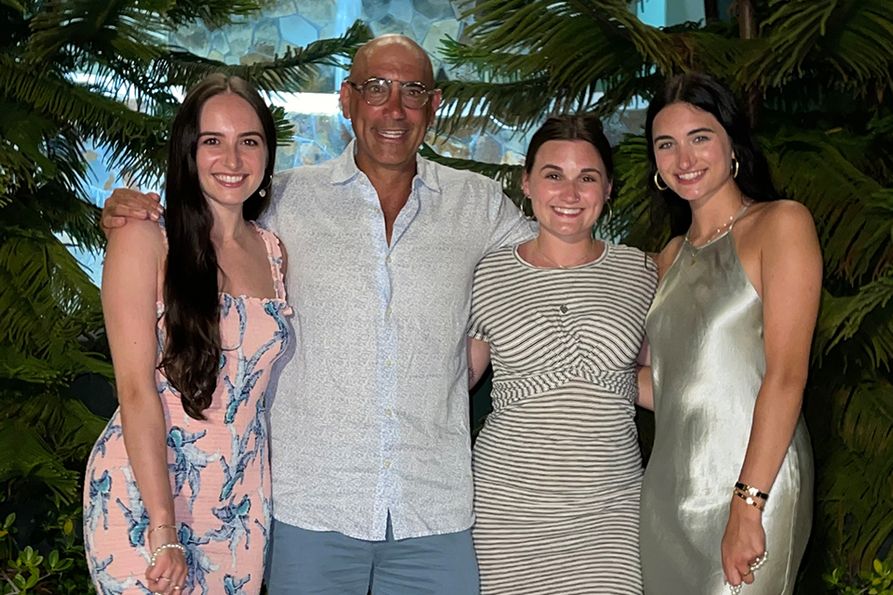 Dr. David Spokane (second from left) poses with daughters (from left) Alexa, Karissa and Julia.