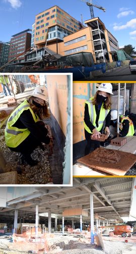 The first brick of the new children’s hospital was laid January 21 by Children's Chief Operating Officer Amy Bush. 